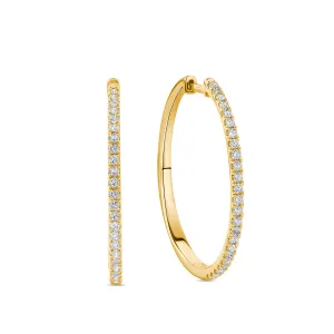 0.50ct TW Diamond Hoop Earrings in 9ct Yellow Gold