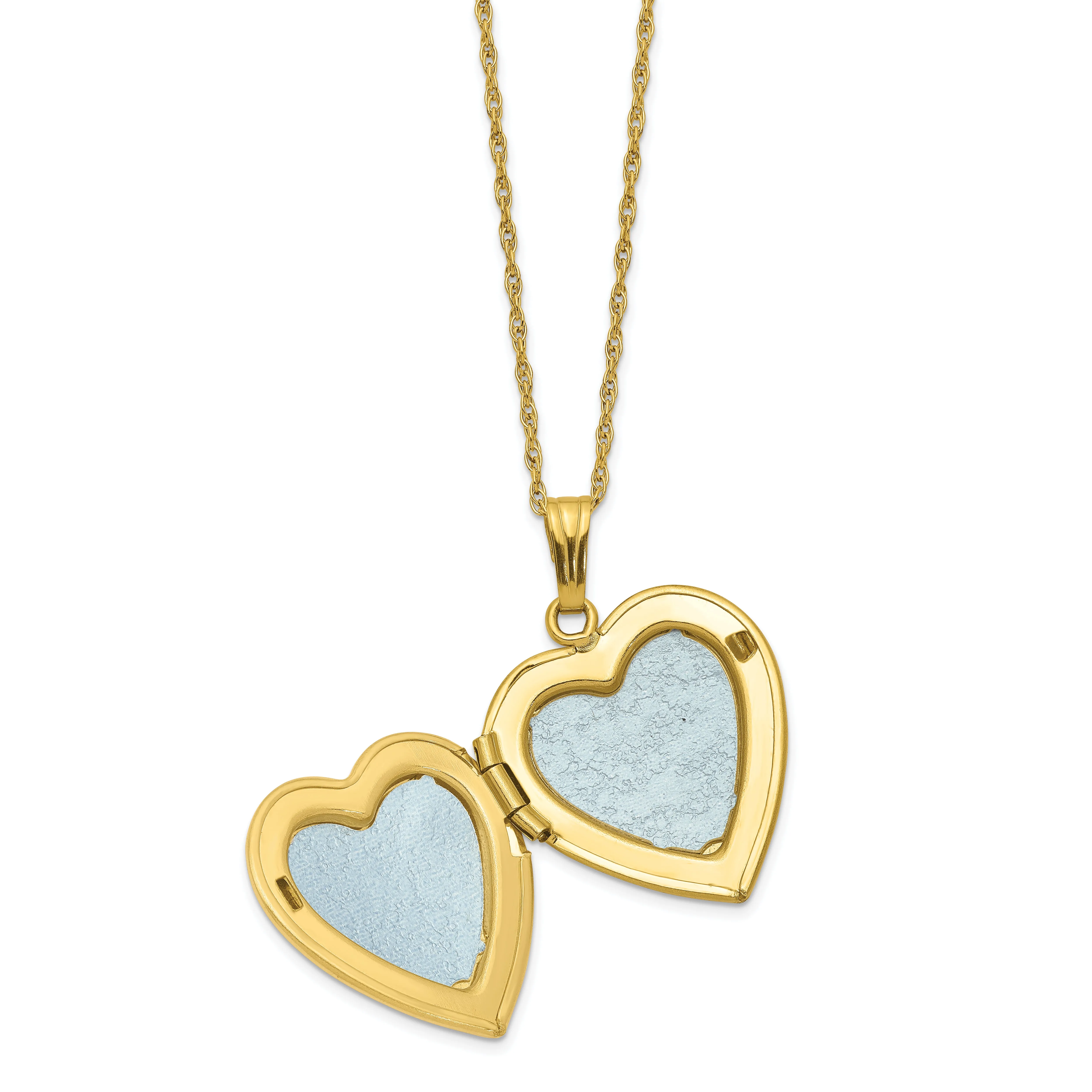 10K Gold Tri-Color Locket Necklace with 12K Accents Holds Photos