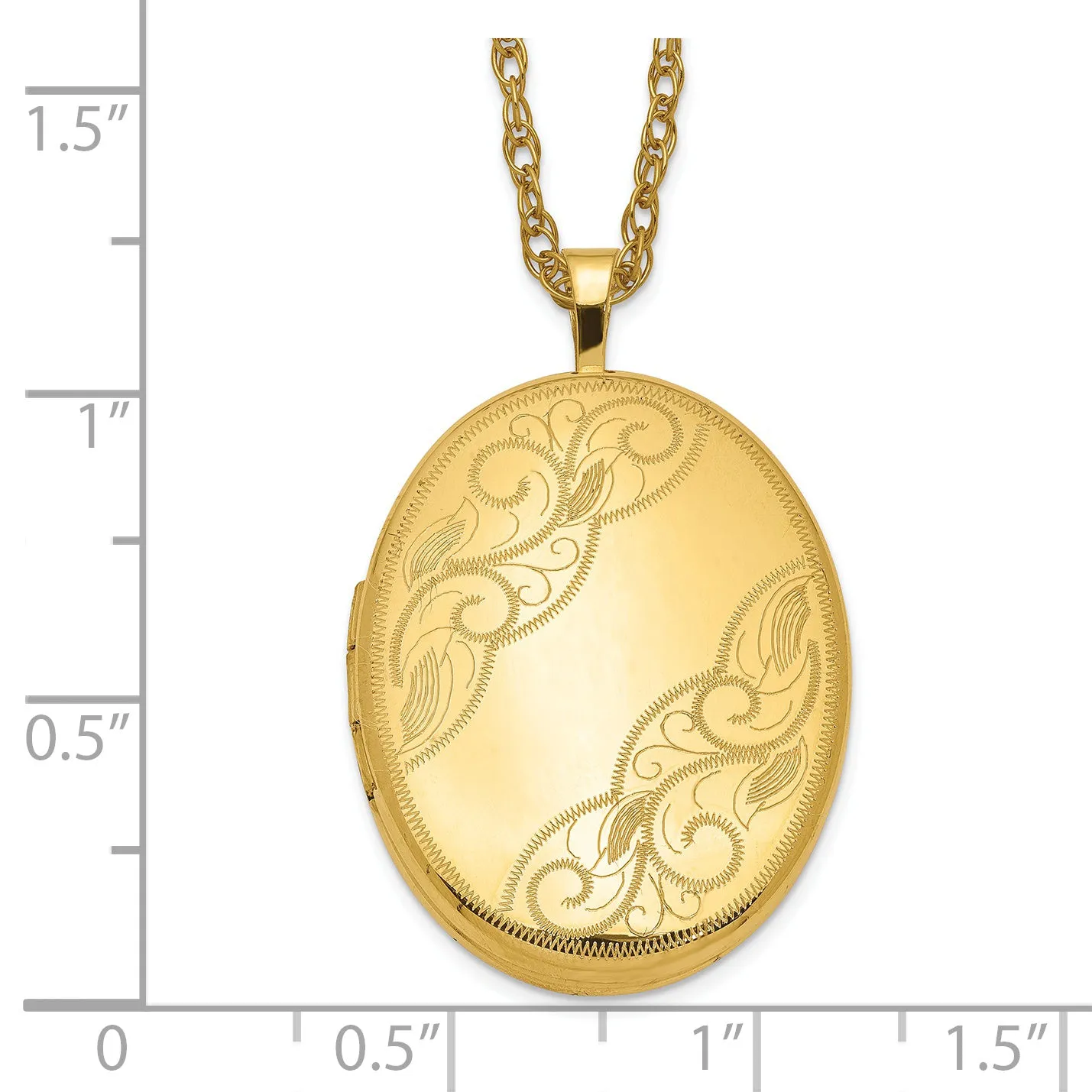 1/20 Gold Filled 26mm Swirled Oval Locket Necklace