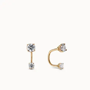 14k CZ C Hoops