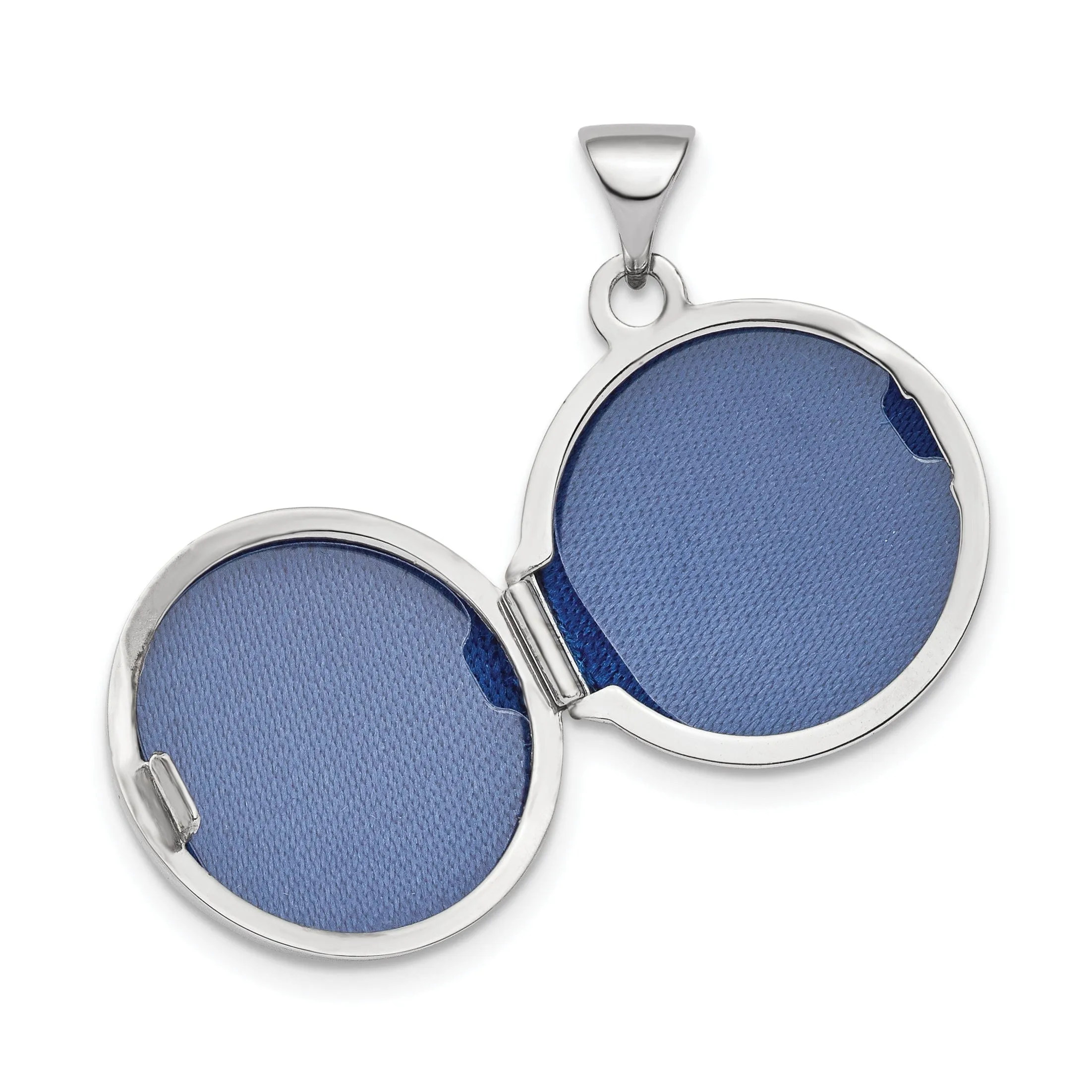 14k White Gold 3-D Domed 16 MM Round Locket
