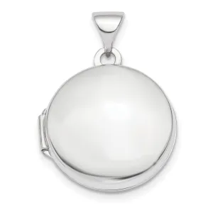 14k White Gold 3-D Domed 16 MM Round Locket
