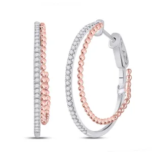 14kt Dual-Tone Gold Diamond Accent Hoop Earrings: A Timeless Statement of Elegance