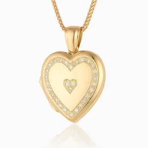 18 ct Diamond Surround Gold Locket