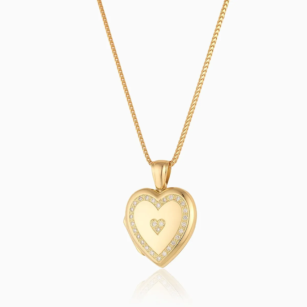 18 ct Diamond Surround Gold Locket