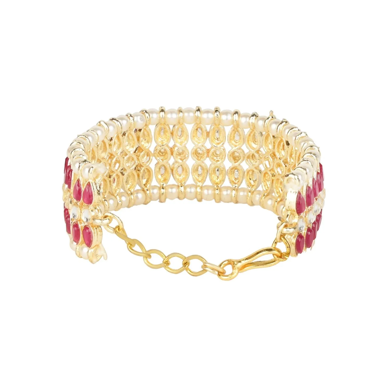18K Gold Plated Traditional Ethnic Adjustable Bracelet For Women & Girls - Wahe Jewels