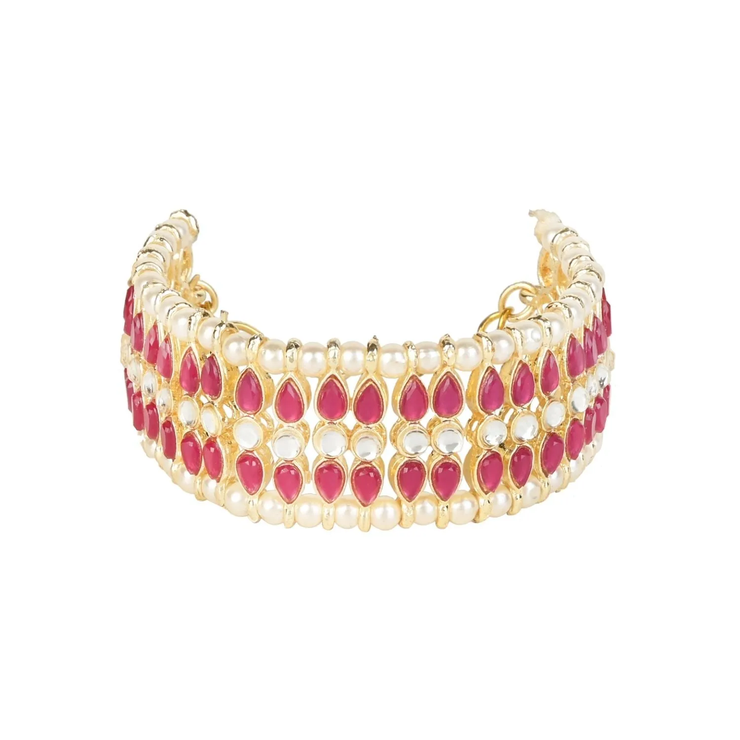 18K Gold Plated Traditional Ethnic Adjustable Bracelet For Women & Girls - Wahe Jewels