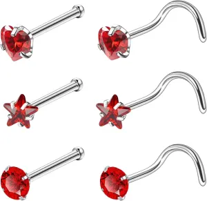20G Nose Stud Rings 316L Nose Studs Surgical Steel Nose Ring Stud Piercing Jewelry