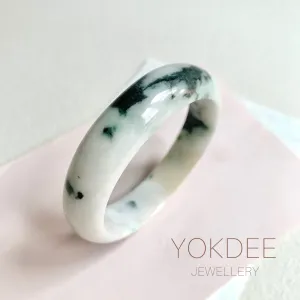 55.3mm A-Grade Natural Floral Modern Round Bangle No. 600172
