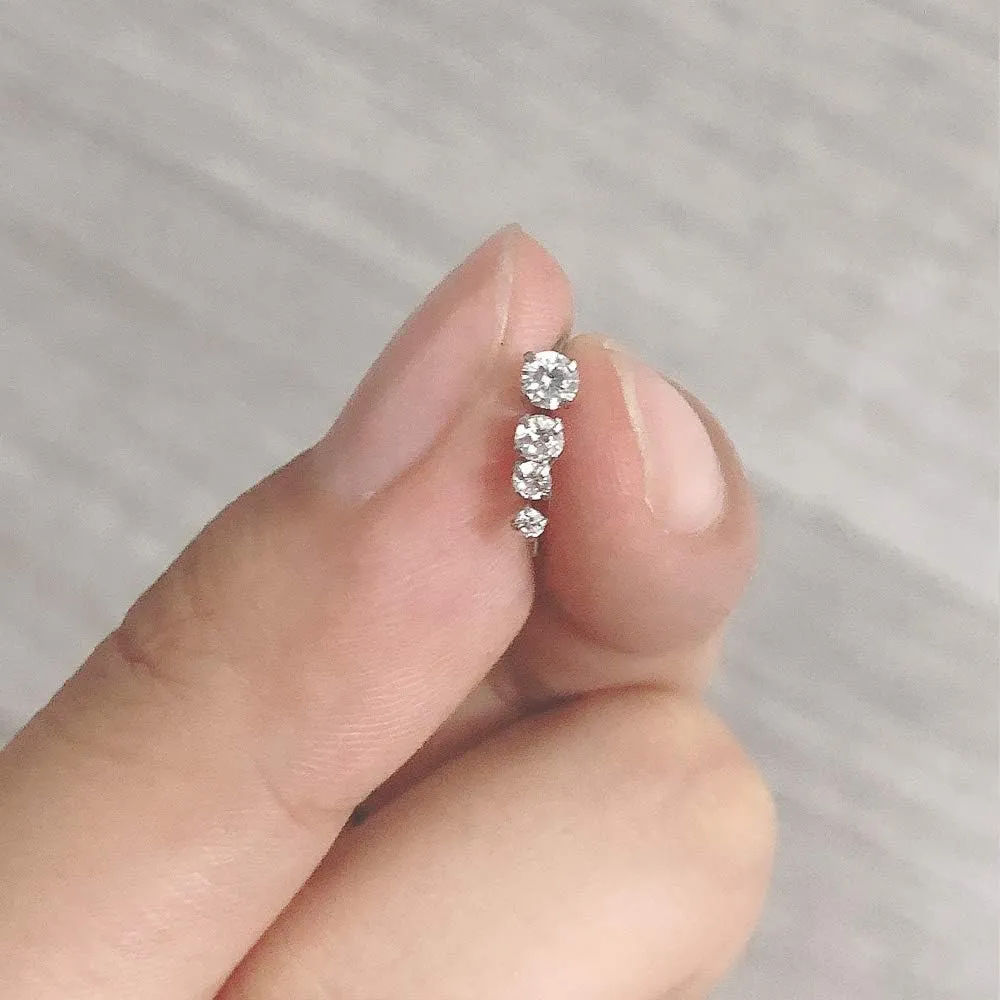 6-14PCS 20g Tiny Nose Stud Ring Piercing Surgical Steel Nose Bone/L Shaped/Nose Screws Rings Set
