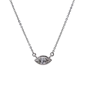 .74 Marquis Diamond Pendant Necklace in 14k White Gold