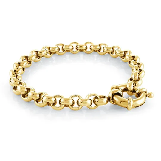 7mm Stainless Steel Gold IP Belcher Bracelet | Italgem Steel
