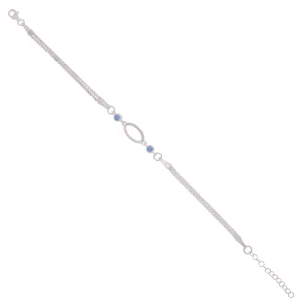 925 Elite Icy Blue Oval Silver Bracelet