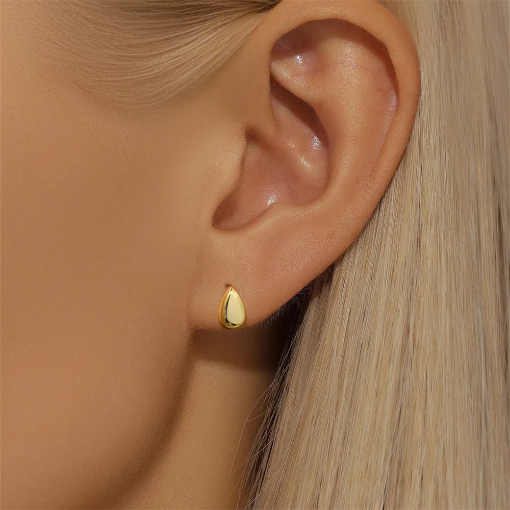 925 Silver Large Teardrop Flat Back Earrings