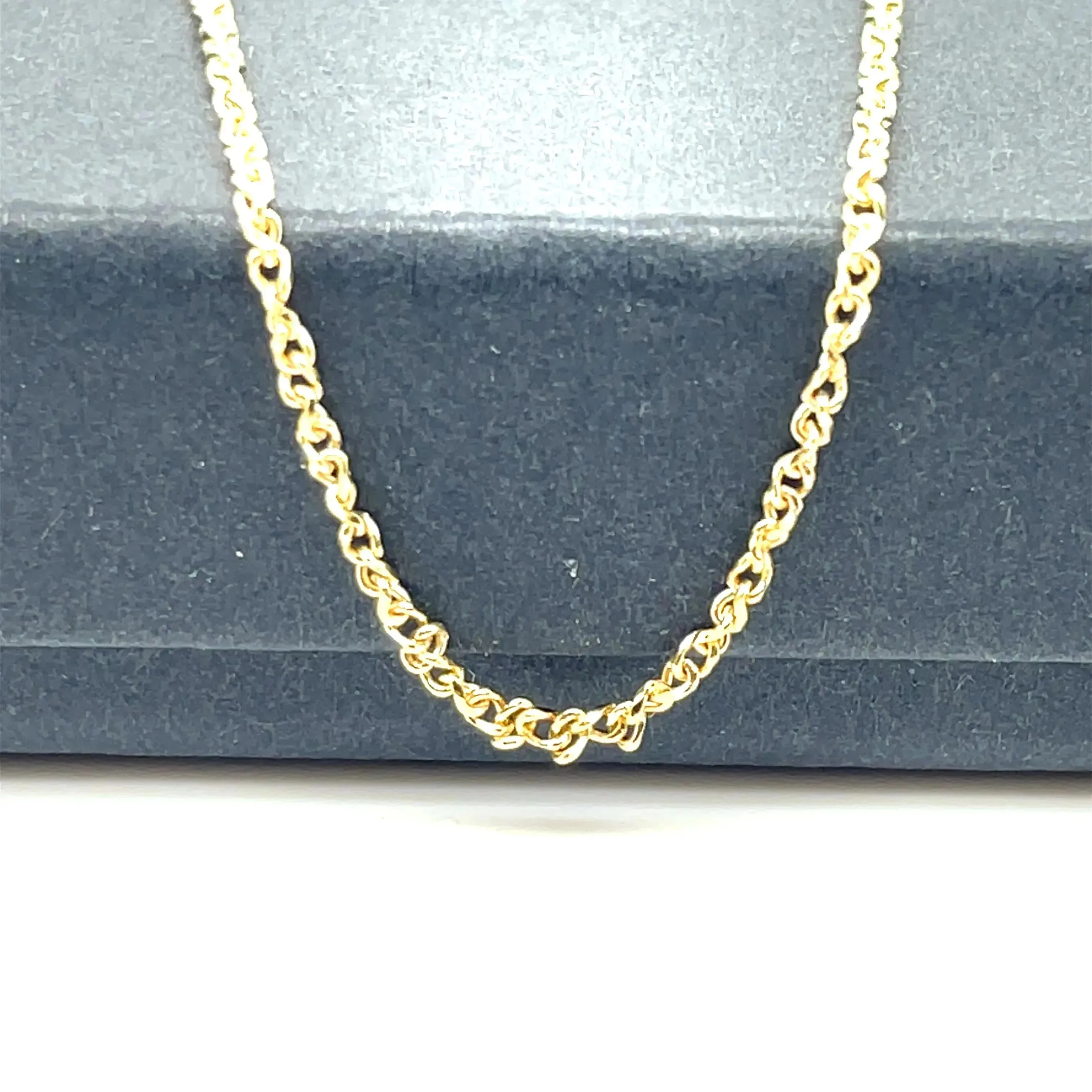 9ct Gold Single Link Diamond Cut Wheat Chain - 1mm | Shop Online Sarraf Jewellers UK