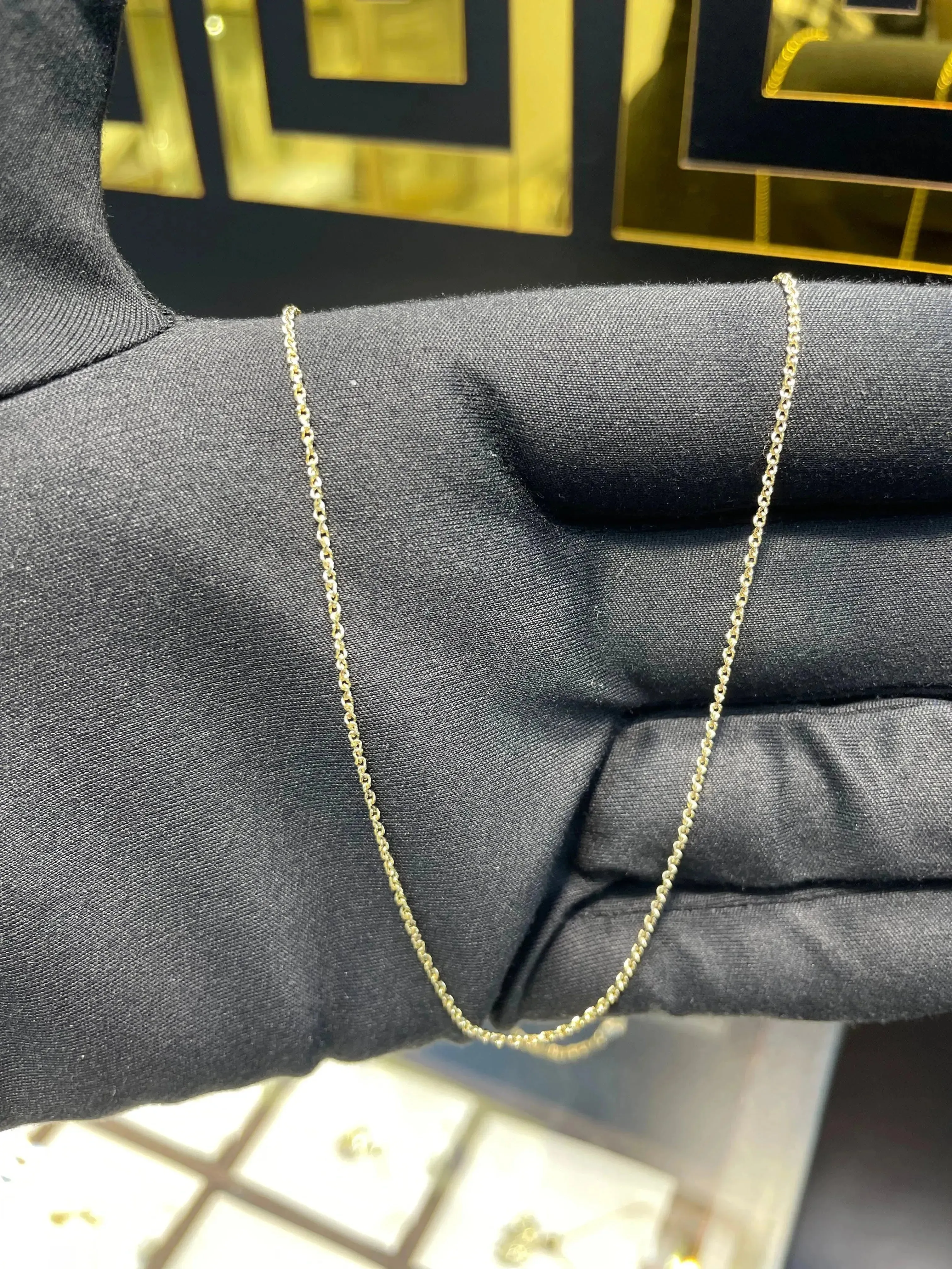 9ct Gold Single Link Diamond Cut Wheat Chain - 1mm | Shop Online Sarraf Jewellers UK