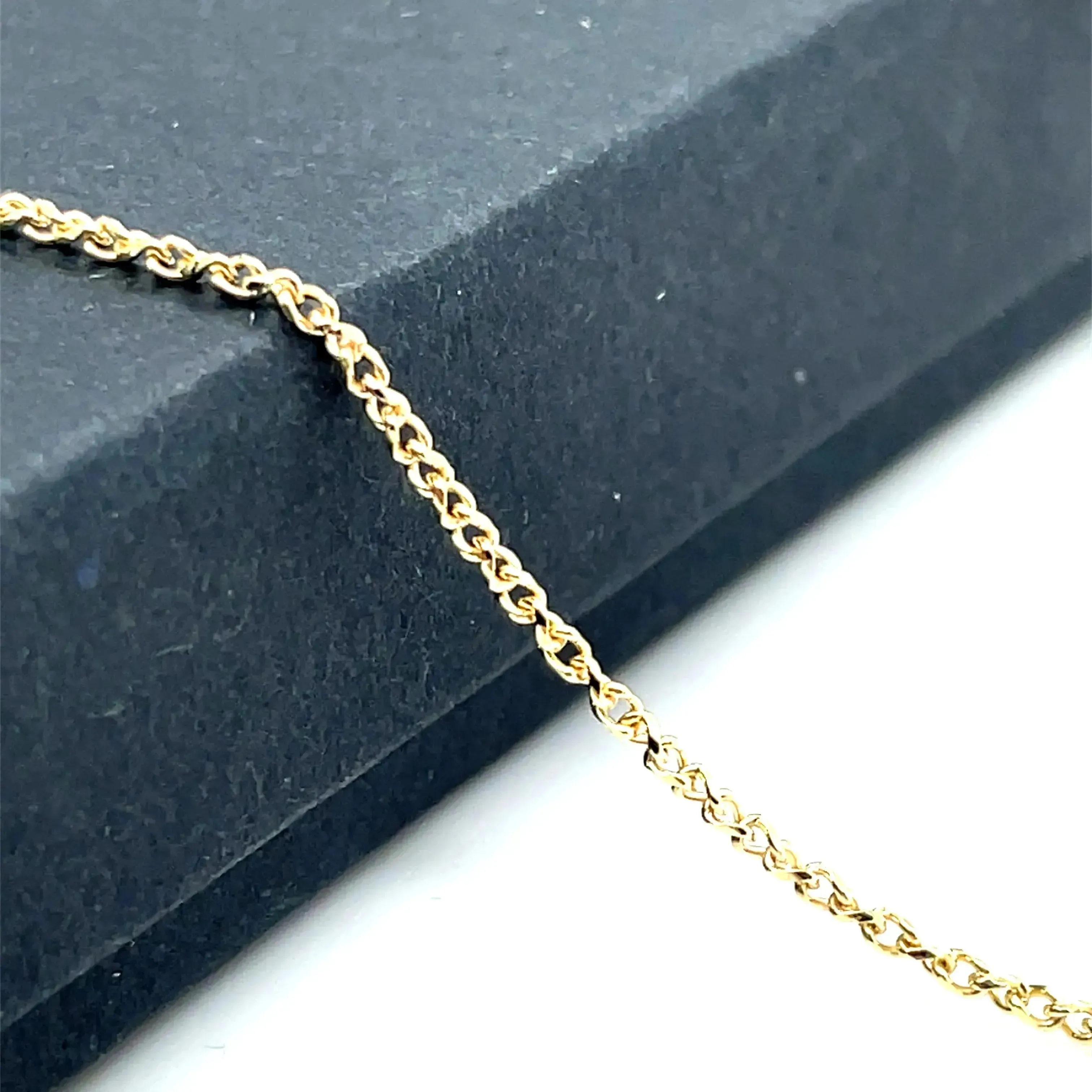 9ct Gold Single Link Diamond Cut Wheat Chain - 1mm | Shop Online Sarraf Jewellers UK