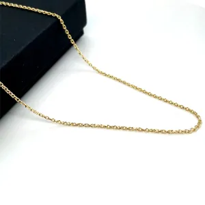 9ct Gold Single Link Diamond Cut Wheat Chain - 1mm | Shop Online Sarraf Jewellers UK