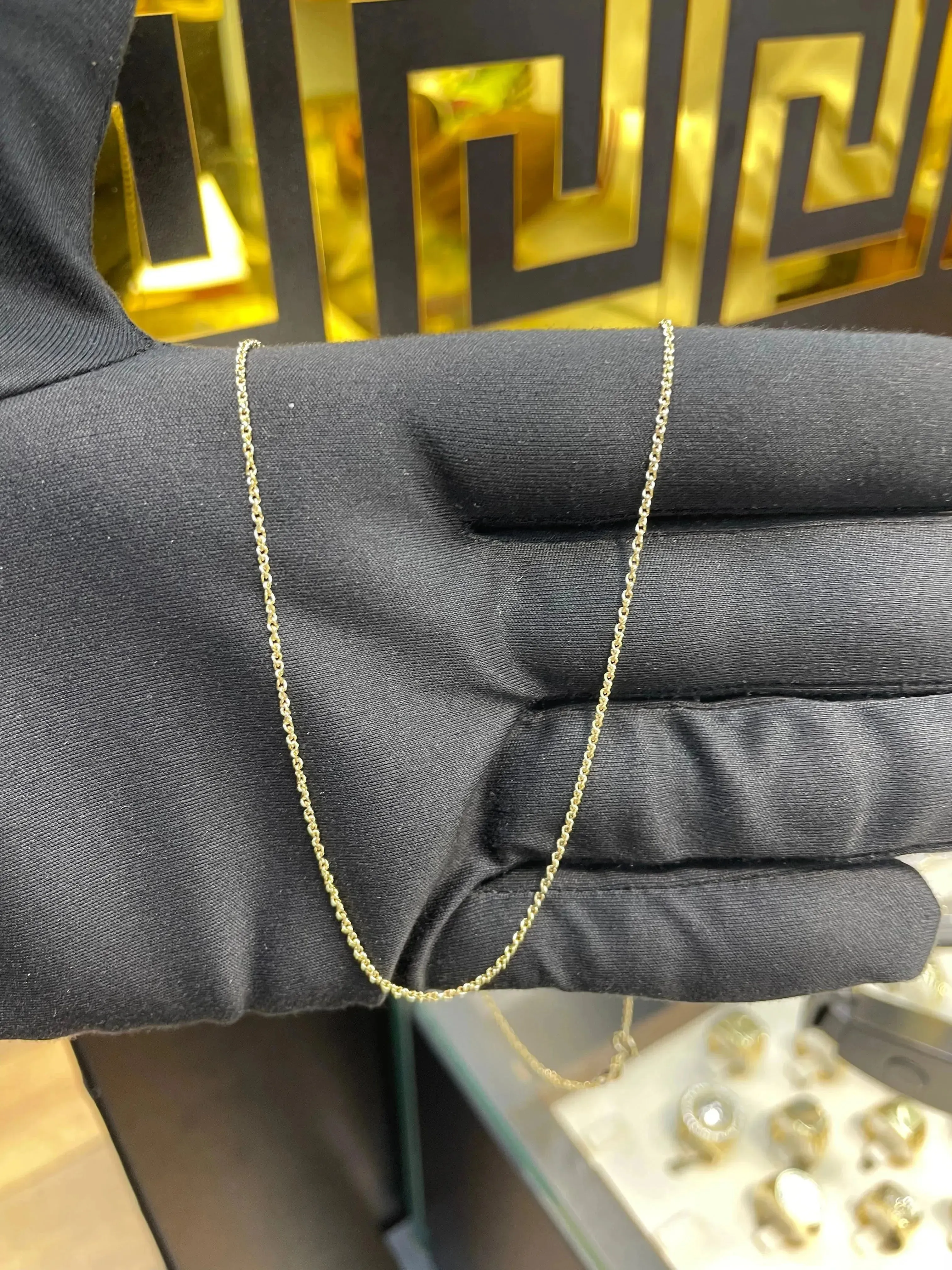 9ct Gold Single Link Diamond Cut Wheat Chain - 1mm | Shop Online Sarraf Jewellers UK