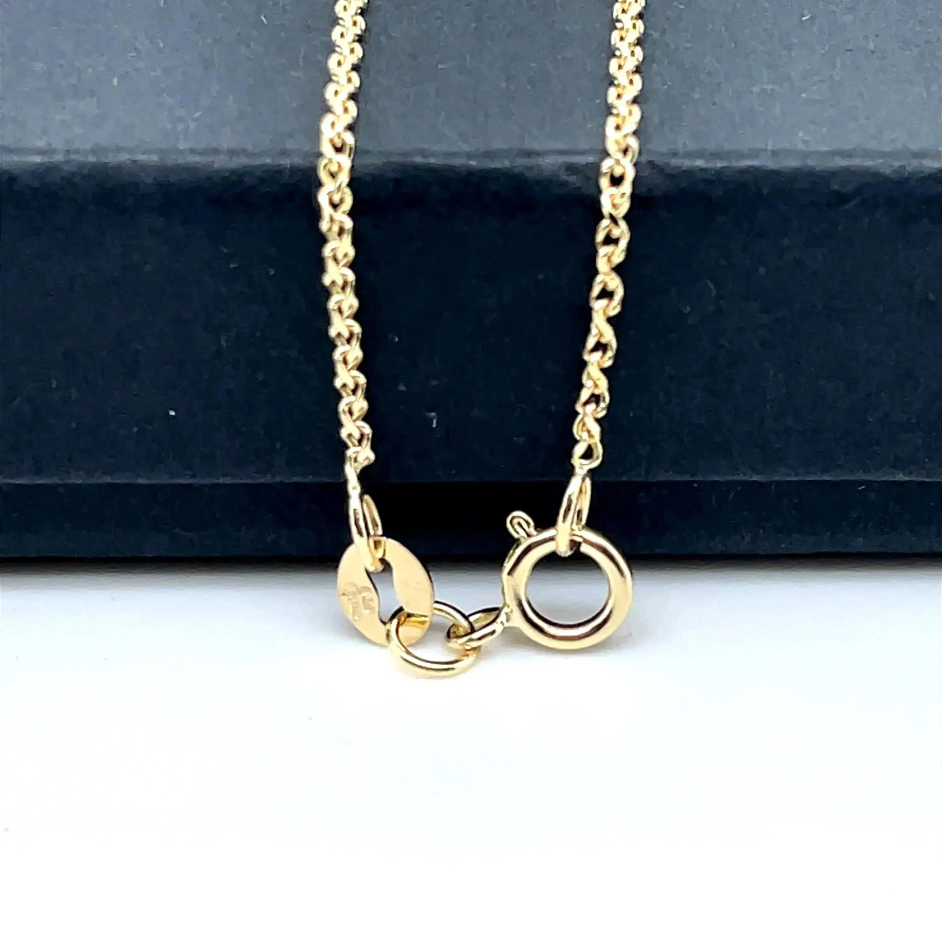 9ct Gold Single Link Diamond Cut Wheat Chain - 1mm | Shop Online Sarraf Jewellers UK