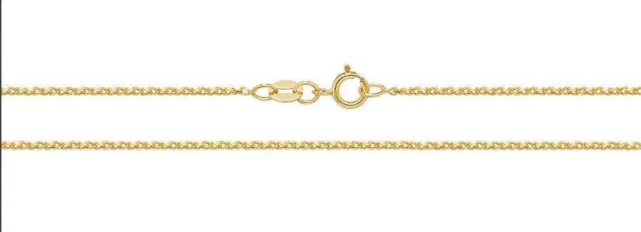 9ct Gold Single Link Diamond Cut Wheat Chain - 1mm | Shop Online Sarraf Jewellers UK