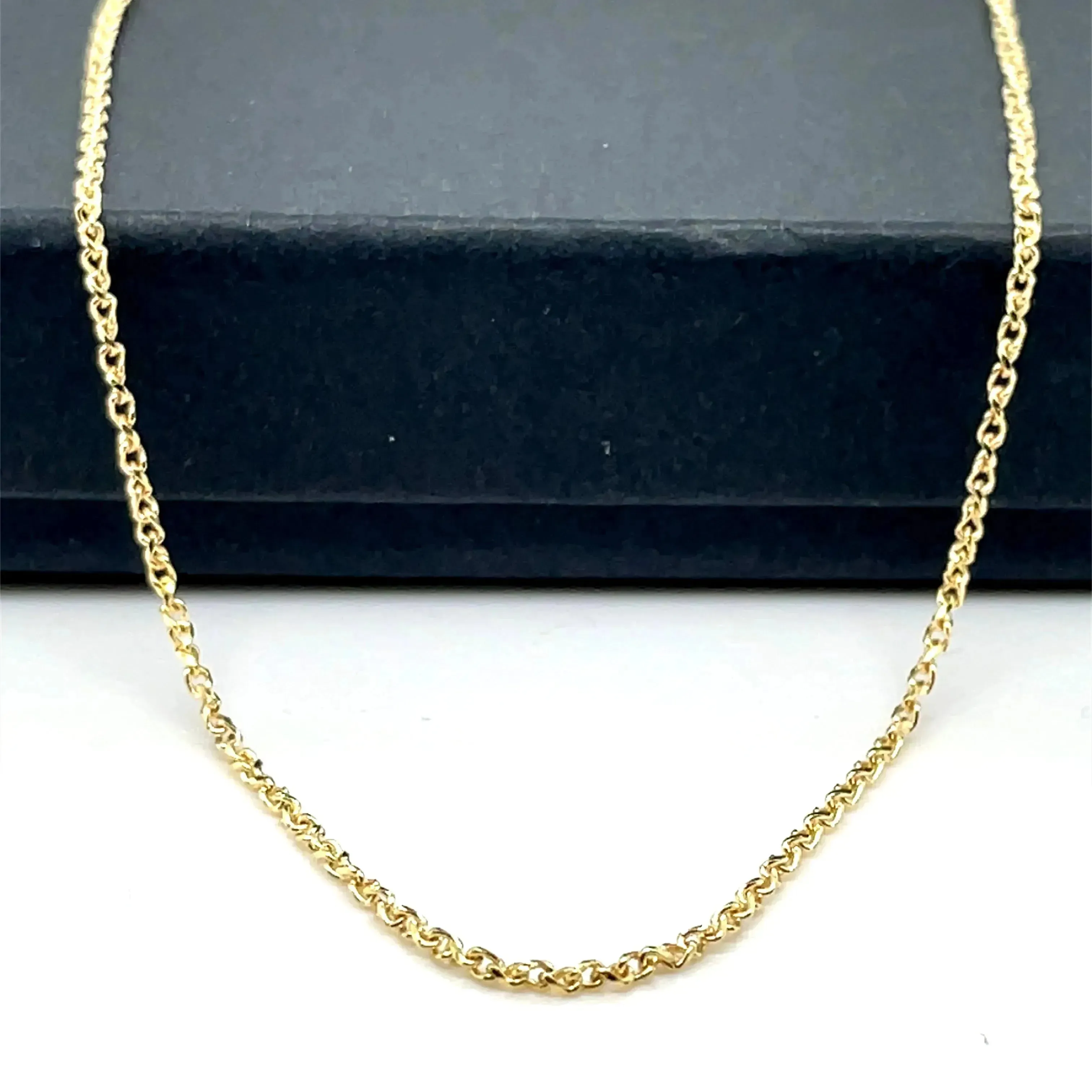 9ct Gold Single Link Diamond Cut Wheat Chain - 1mm | Shop Online Sarraf Jewellers UK