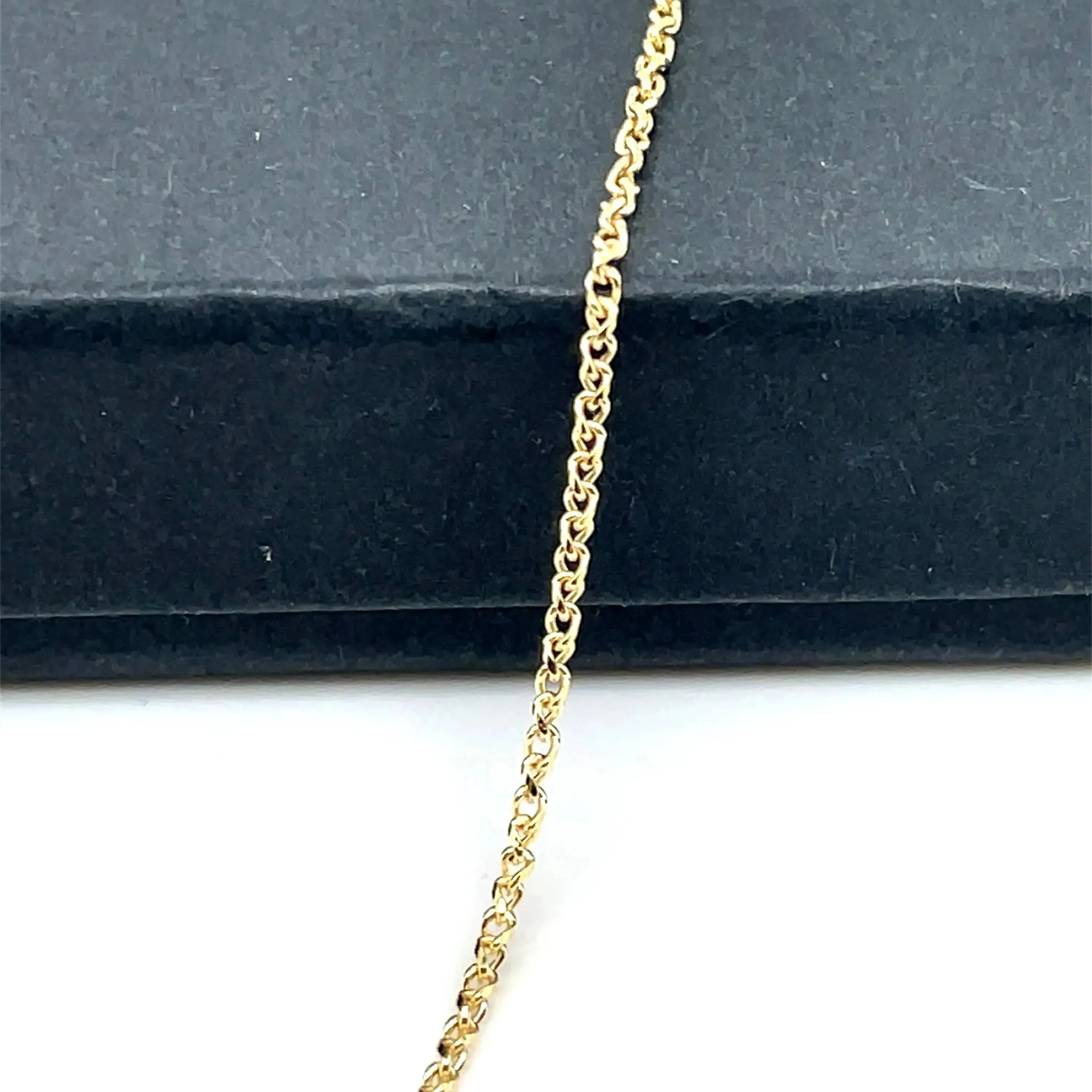 9ct Gold Single Link Diamond Cut Wheat Chain - 1mm | Shop Online Sarraf Jewellers UK