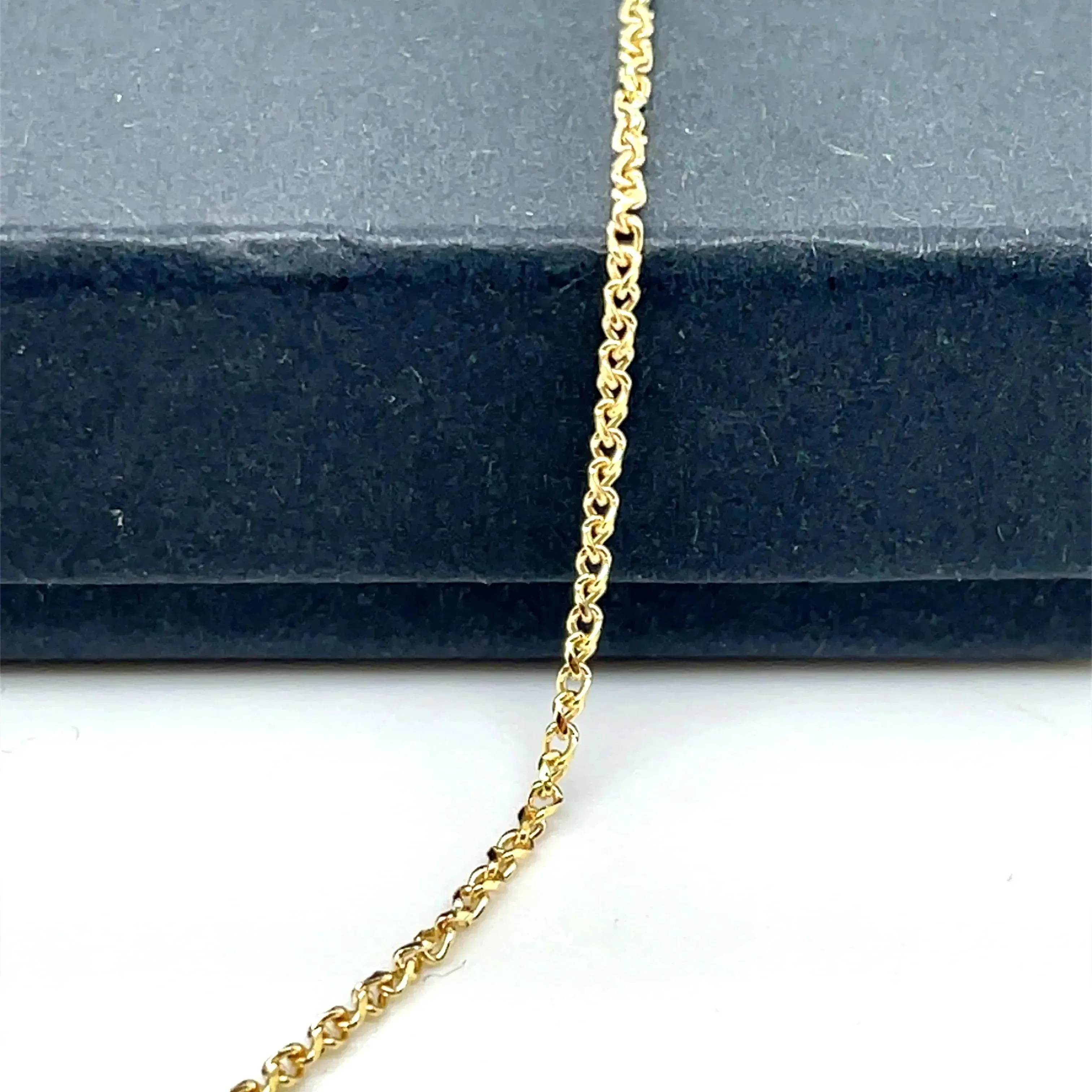 9ct Gold Single Link Diamond Cut Wheat Chain - 1mm | Shop Online Sarraf Jewellers UK