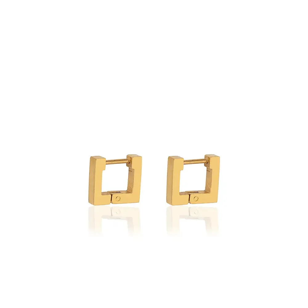 A Weathered Penny Gold Fern Huggie Hoops