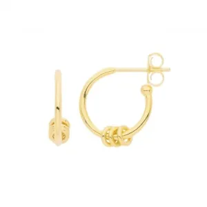 Acotis Silver Hoops Gold Plated Lucky Rings G51276GP
