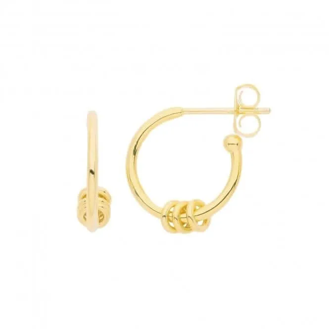 Acotis Silver Hoops Gold Plated Lucky Rings G51276GP