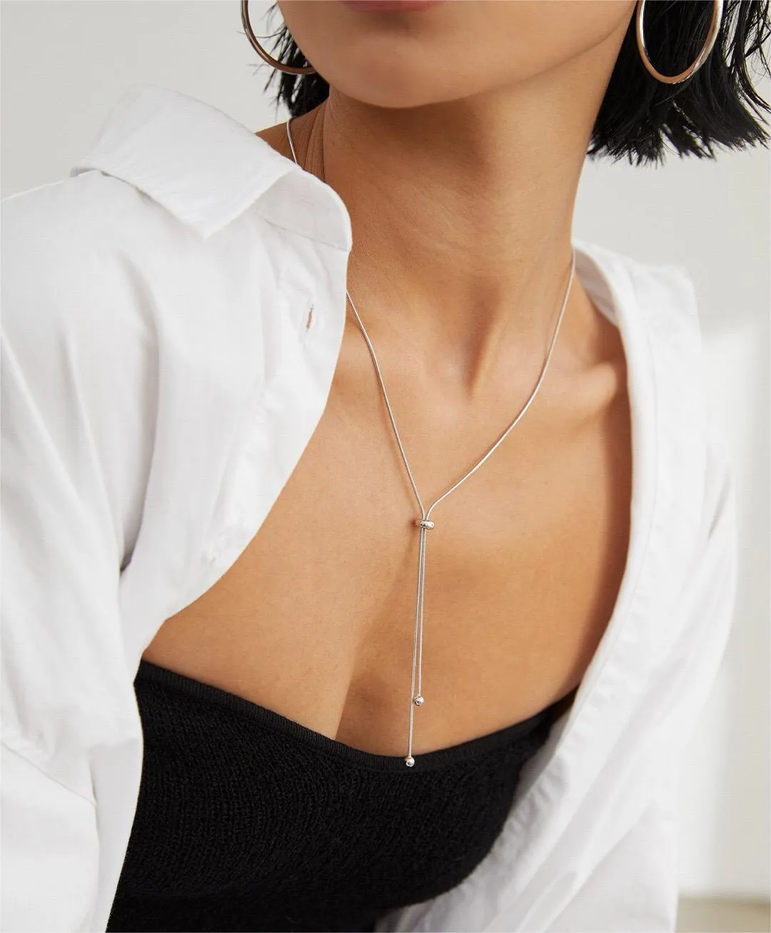 Adjustable Snake Chain Necklace in Titanium Steel
