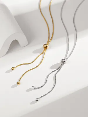 Adjustable Snake Chain Necklace in Titanium Steel