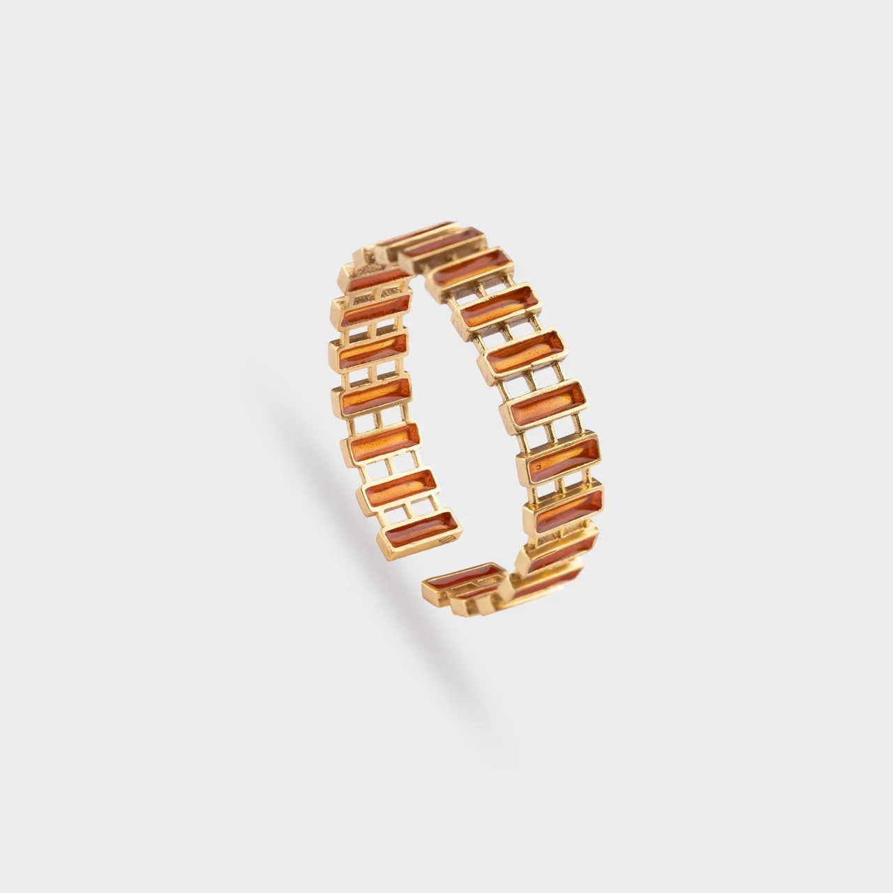 Amber Slab Bangle - Gold Coated