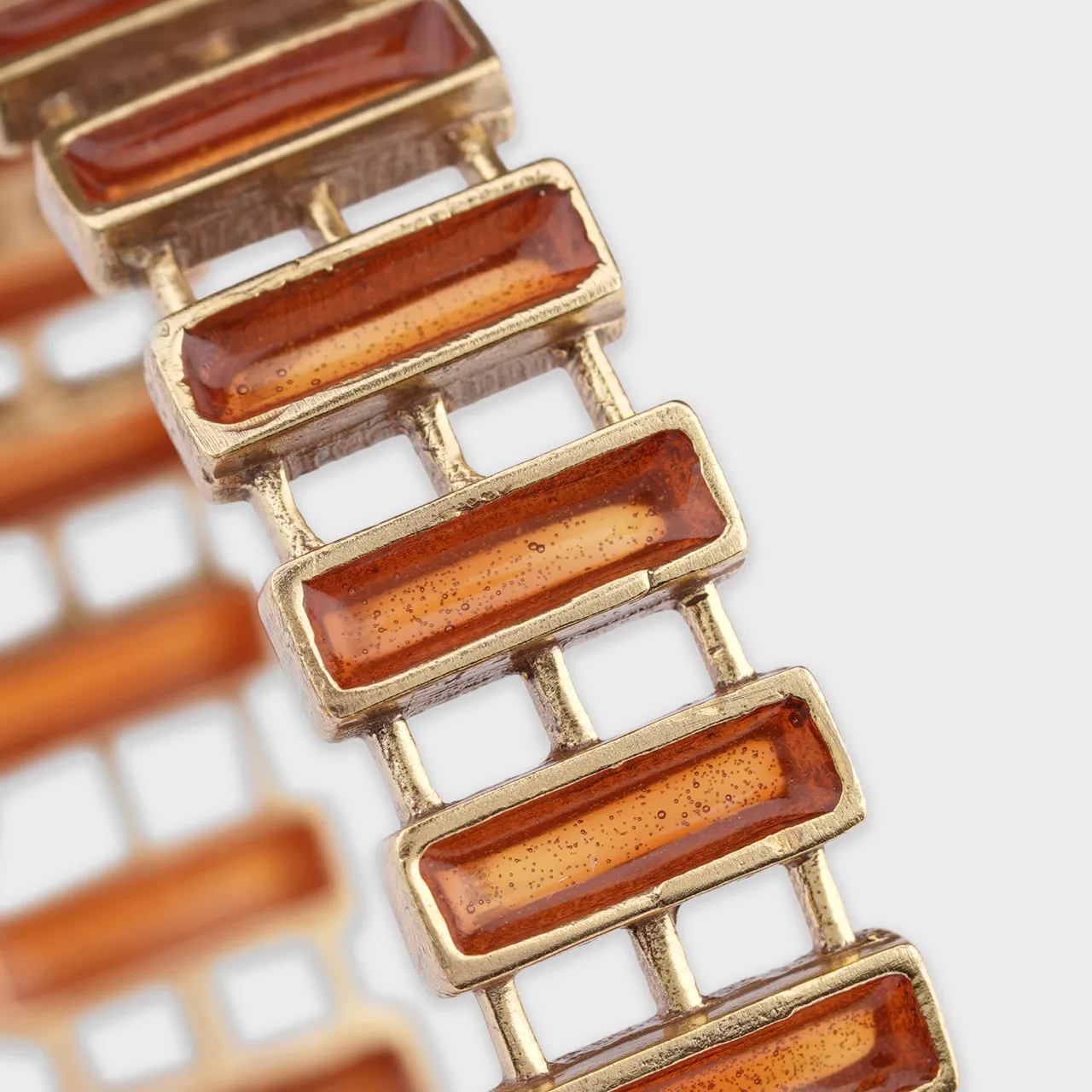 Amber Slab Bangle - Gold Coated