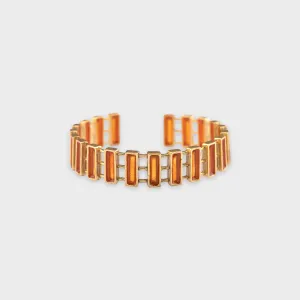 Amber Slab Bangle - Gold Coated