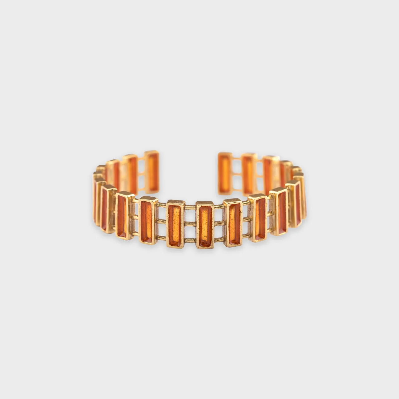 Amber Slab Bangle - Gold Coated