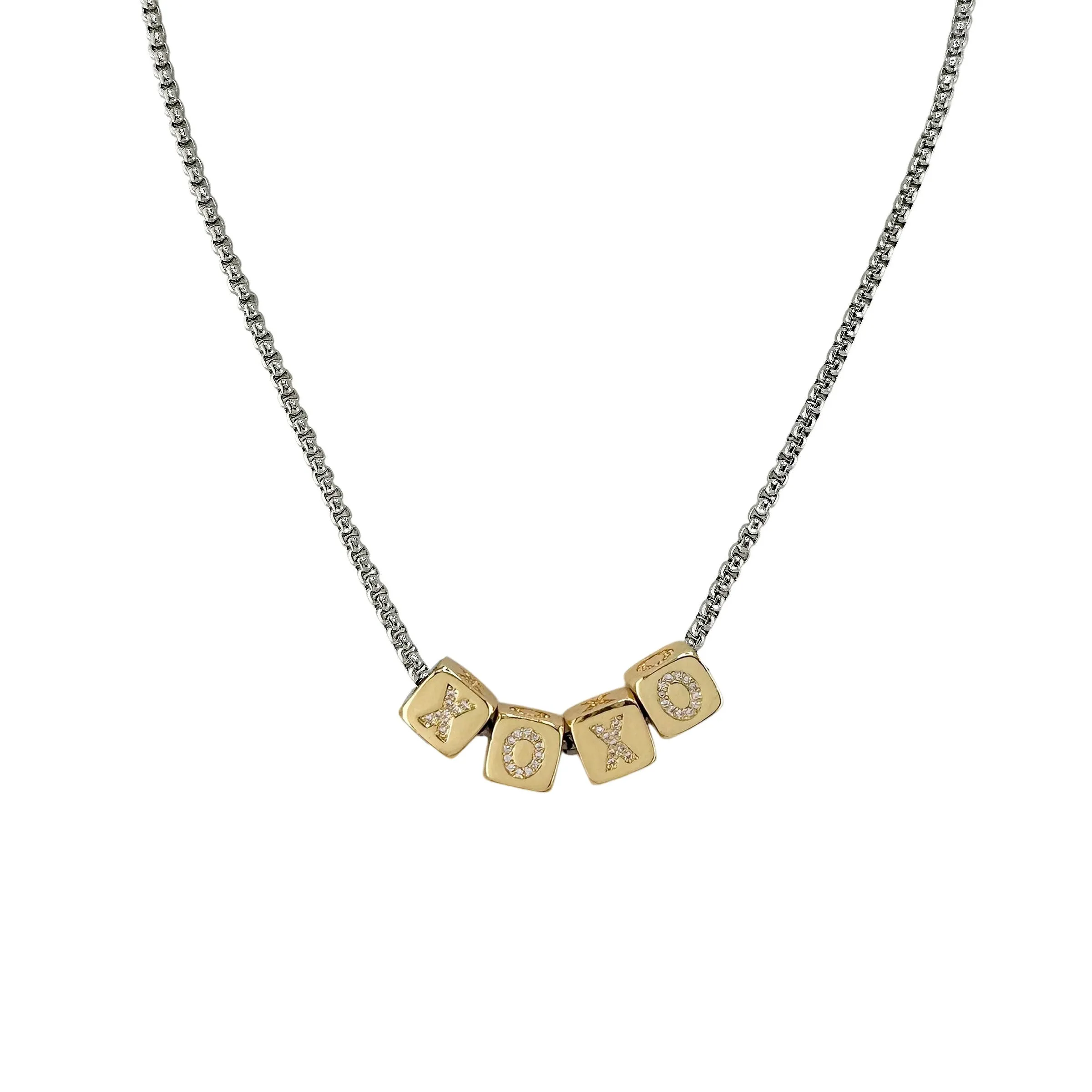 Amelia Large Block Letter Personalized  Necklaces
