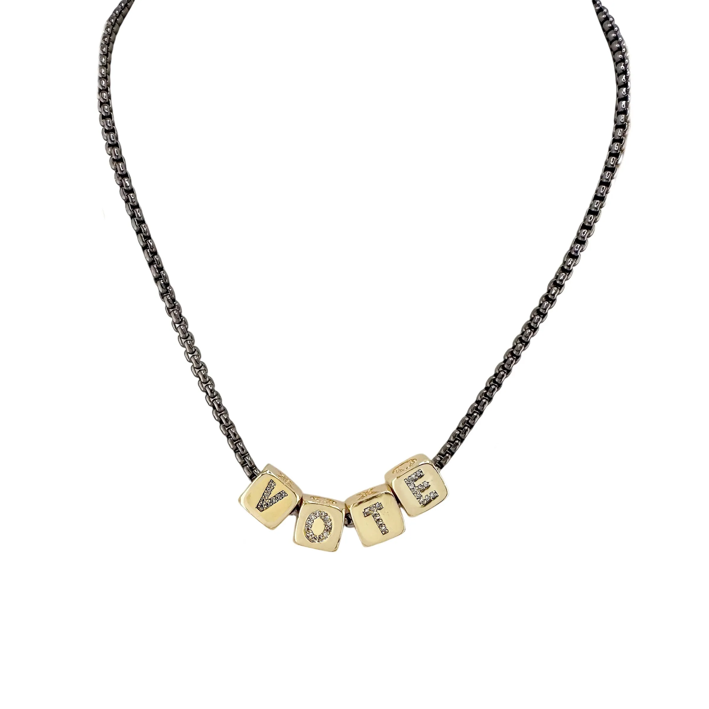 Amelia Large Block Letter Personalized  Necklaces
