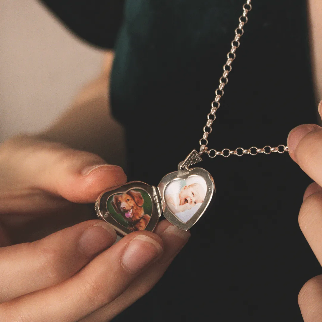 Amethyst Vintage Heart Locket Silver   Photos