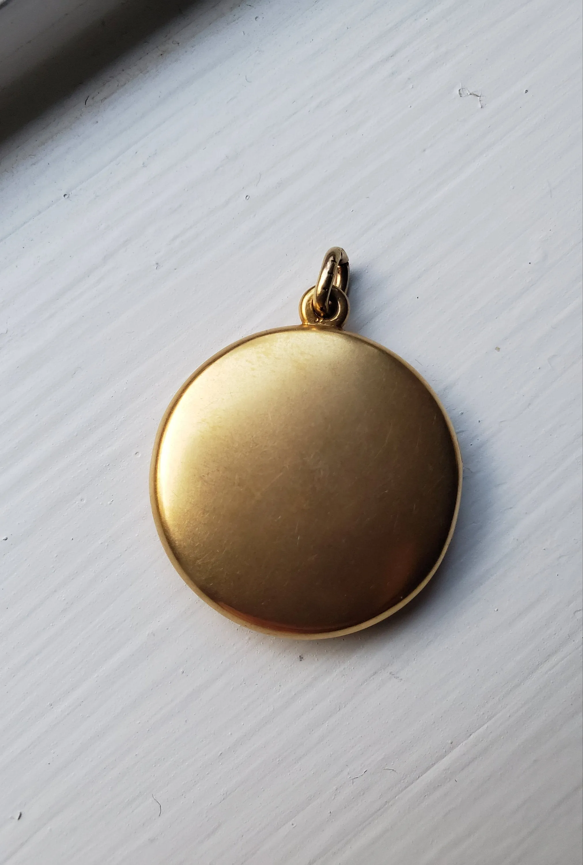Antique Victorian 10K Solid Gold Round Photo Locket, Monogram GP, Personalized Pendant, Gift for Her