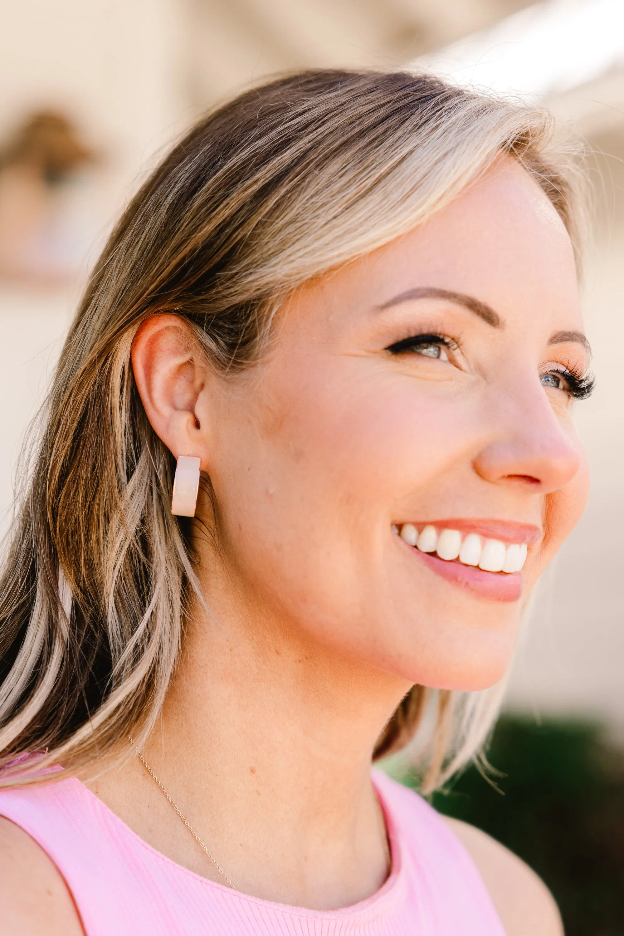 Assumptions Are Made Earrings, Beige