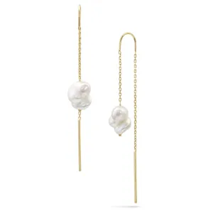 Baby Baroque Pearl Threader Earrings