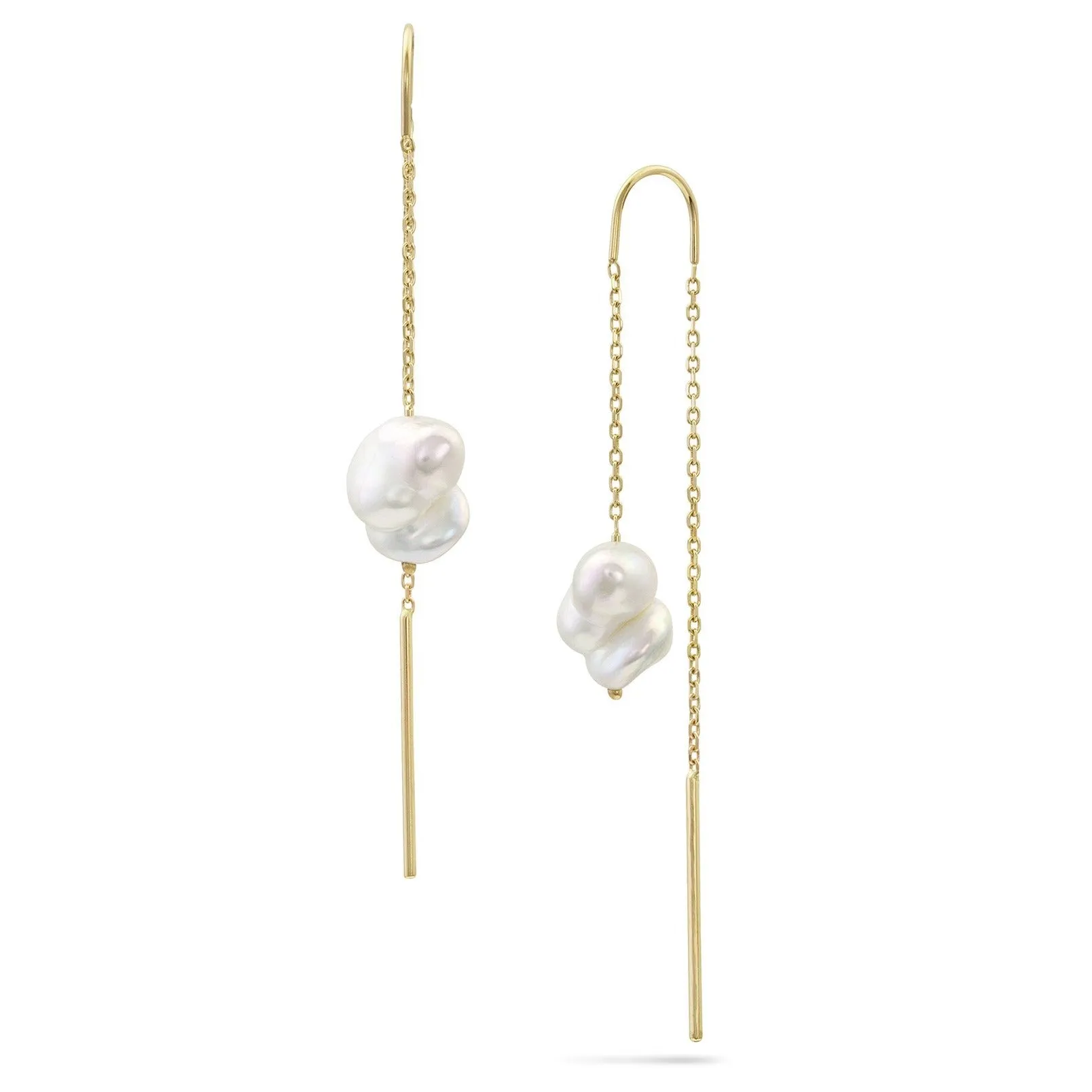 Baby Baroque Pearl Threader Earrings