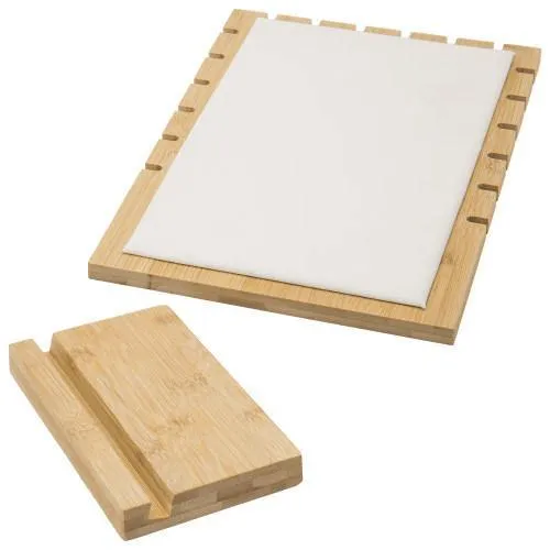 Bamboo & White Panel Jewelry/Necklace Display, Set of 2