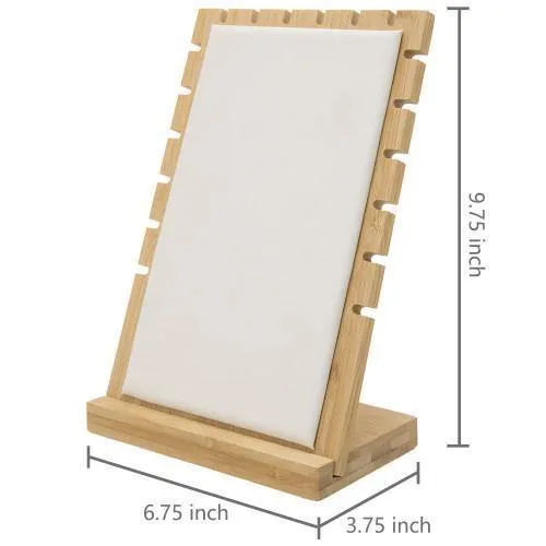 Bamboo & White Panel Jewelry/Necklace Display, Set of 2
