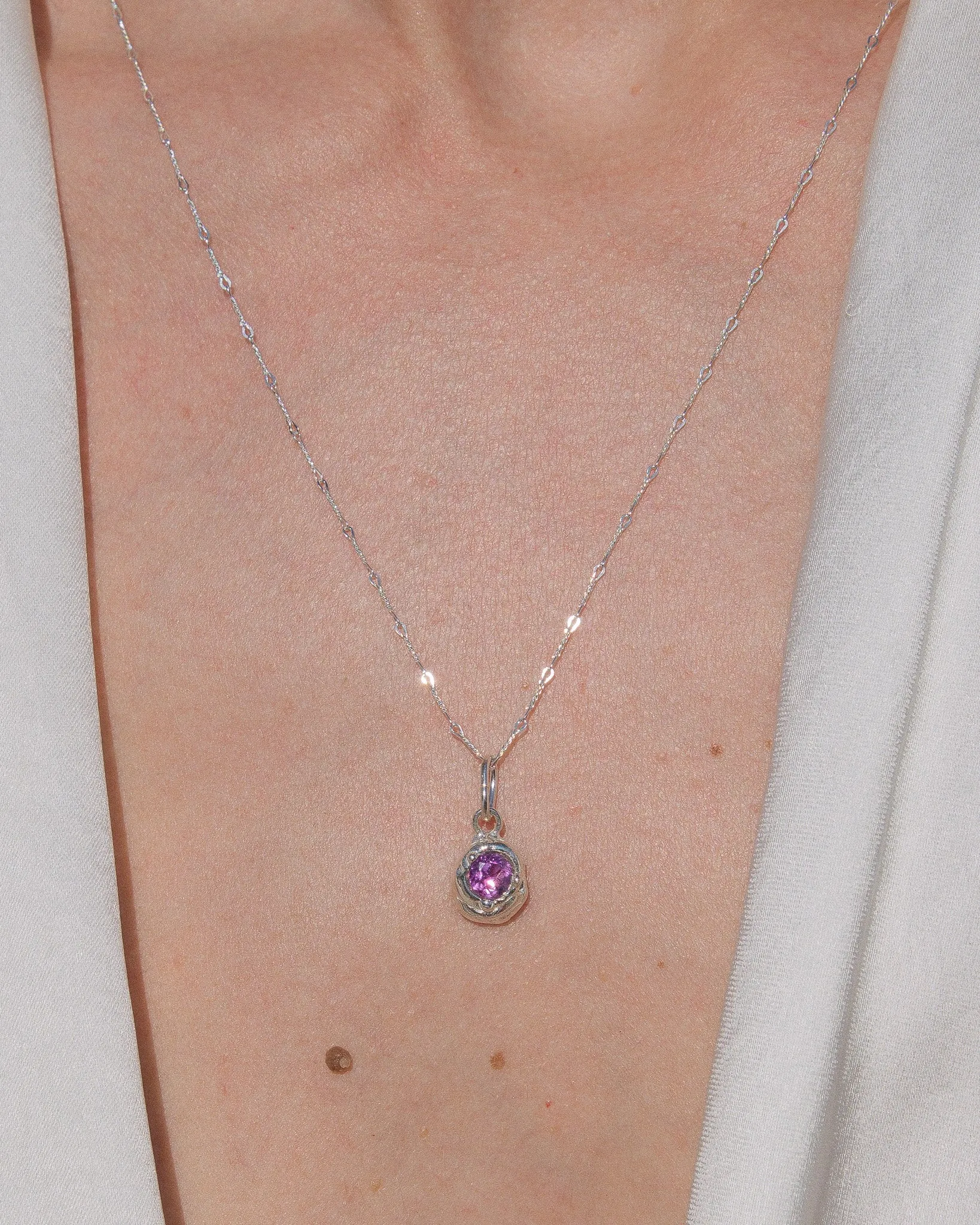 Barbed Wire Chain Necklace Sterling Silver