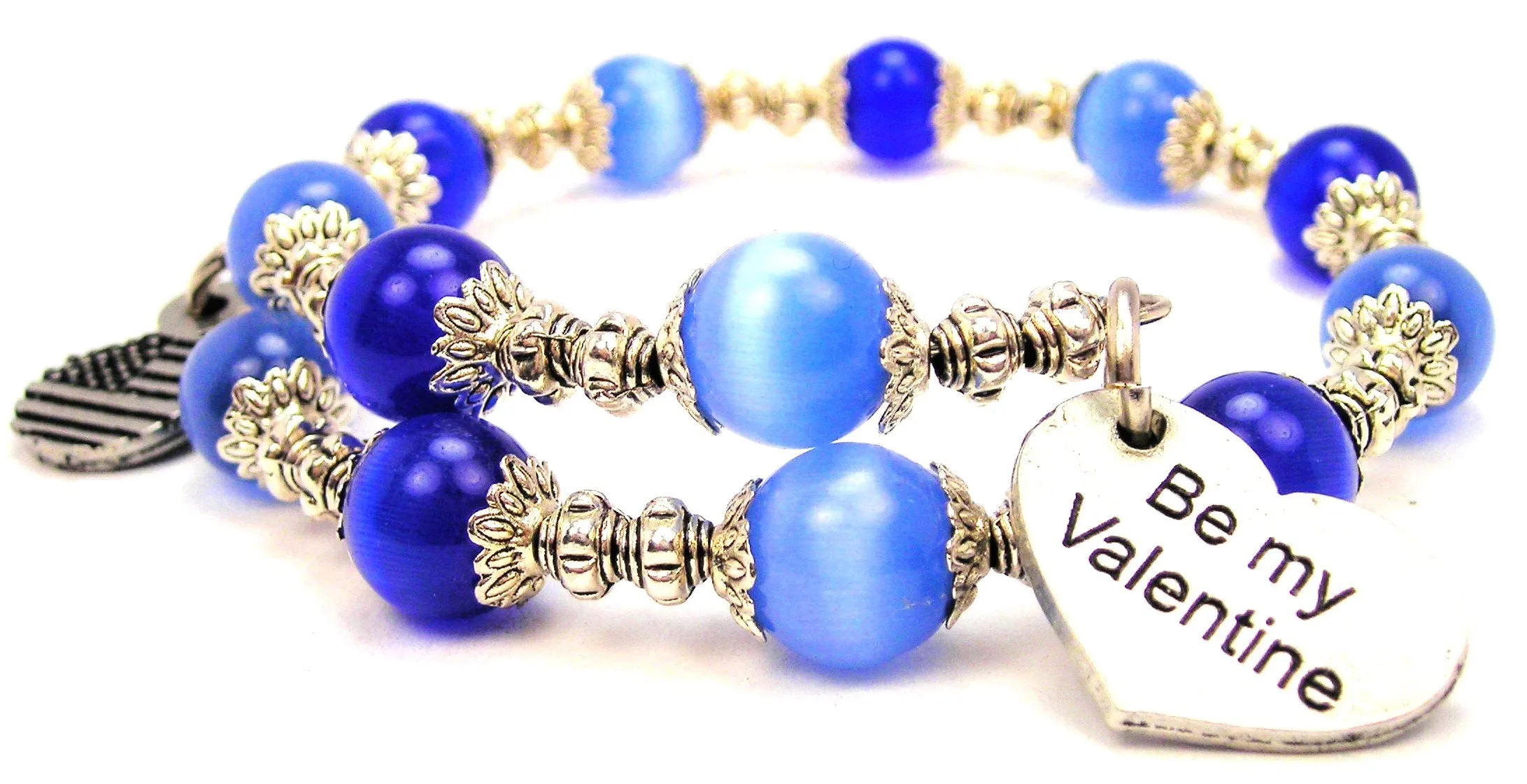 Be My Valentine Cat's Eye Beaded Wrap Bracelet