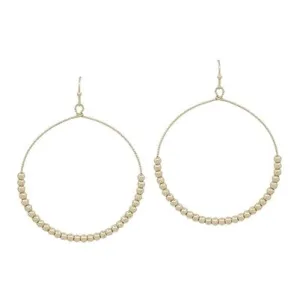 Beaded Gold Circle Hoop Earrings