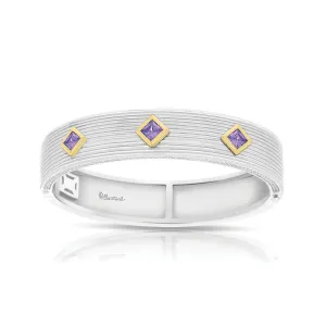Belle Etoile Valore Bangle - Silver & Amethyst
